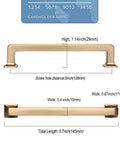 Diagram of 10 Pack 5 Inch Cabinet Handles In Champagne Bronze For Kitchen And Dresser Drawers showing dimensions and measurements