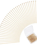 18K Gold Plated Flat Head Pins 400 Pcs Golden Eye Pins Jewelry Head Pins 35mm Length 22 Gauge, gold head pins in case