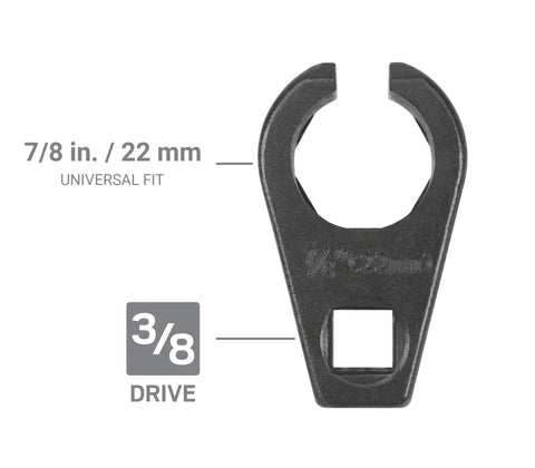Three Eighth Inch Drive Oxygen Sensor Socket With Seven Eighths Inch Offset, Six Point, Side Access For Oxygen Sensors, Easy Removal And Installation, Compatible With Any Three Eighth Inch Drive Ratchet Or Breaker Bar