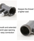 1-1/2 Inch Kitchen Sink Drain Adapter With Four Way Branch And Both Male And Female Threads, close-up of threading detail