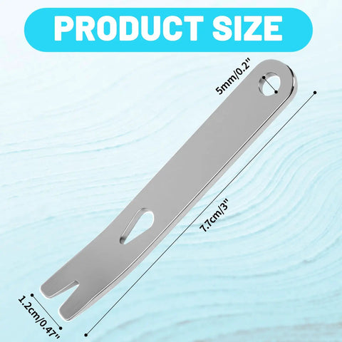 Image showing stainless steel mini pry bar dimensions, part of Four Pack Mini Pry Bars Set Stainless Steel Pocket Crowbars Everyday Carry EDC Tools Multi Function Pry Scraper And Opener Rust Resistant Pocket Size About 3 Inches Great For DIY Camping Maintenance And Quick Fixes