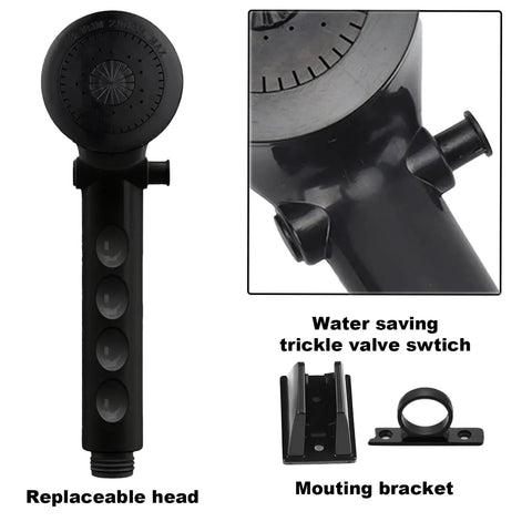 Badass Non Metallic Rv Shower Head And Hose Kit Featuring Zero Hassle Setup For Standard Two Hole Four Inch Valves Sleek Black Design Makes Outdoor Rinsing And Road Trip Showers An Absolute Breeze