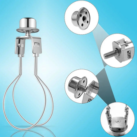 Clip On Lampshade Adapter With Finial Included Durable Metal Lamp Shade Holder For Clip On Light Bulbs Silver Finish Rust Resistant