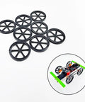 8 Pack RC Car Wheels 44mm Plastic Wheels With 2mm Shafts For RC Cars Trucks Robots DIY Builds Black 8 Pieces With 4 Shafts Included
