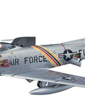 F-86F-30 Sabre 1/48 Scale Jet Fighter Model Kit With Pilot Figure Openable Canopy Decals for Multiple USAF Variants 93 Parts Illustrated Instructions for an Epic Build model displayed