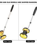 Cloimei Double Wheel Measuring Wheel Ergonomic Distance Wheel 9999m Precision Measurement Tool, shown with new and old models.