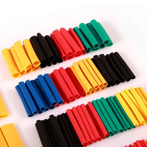 Assorted colorful tubes from Do It Yourself Friendly 328 Piece 2 To 1 Heat Shrink Tubing Kit With 8 Sizes And 5 Colors Assorted Sleeving Tube