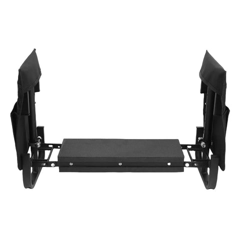 10.6 Inch Wider And Thicker Cushioned Comfy Garden Kneeler And Seat Folding Bench For Knee And Back Pain Relief, black, side view.