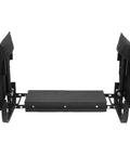 Garden Kneeler And Seat With Adjustable Height, Portable Foldable Garden Stool Bench With Two Large Tool Bags, Black, side view.