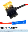 Tailgate Ready 8 Pack Car Fuse Tap Adapters For 12 Volt Electrical Systems, Mini low profile micro 2 Ato double slot fuse tap with red wire.