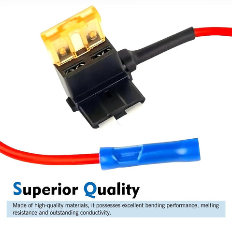 Tailgate Ready 8 Pack Car Fuse Tap Adapters For 12 Volt Electrical Systems, Mini low profile micro 2 Ato double slot fuse tap with red wire.