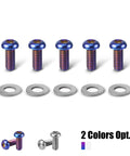 Badass Slick Blue Titanium Alloy Derby Cover Screws For Harley Road Glide FLTRX And Heritage Softail Classic FLSTC 5 Piece Heavy Duty Corrosion Resistant Motorcycle Fastener Kit with washers.