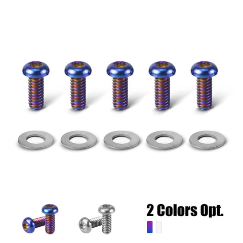 Badass Slick Blue Titanium Alloy Derby Cover Screws For Harley Road Glide FLTRX And Heritage Softail Classic FLSTC 5 Piece Heavy Duty Corrosion Resistant Motorcycle Fastener Kit with washers.