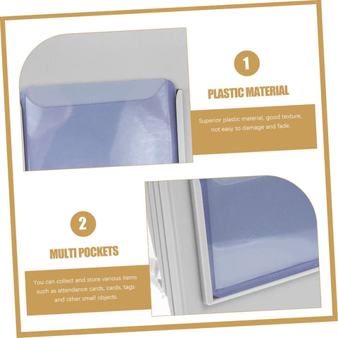 Heavy Duty Material Card Holder Rack For Office Document Organization showing plastic pockets for cards and tags storage.