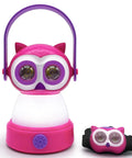 2-In-1 Kids Owl Lantern And Headlamp Set, 360 Degree LED Night Light For Camping And Bedrooms, Pink Owl Design