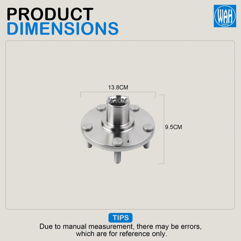 Front Wheel Hub Bearing Kit Set Of 2 Direct Fit For 2011 2015 Hyundai Elantra 2013 2017 Hyundai Elantra GT And 2012 2017 Hyundai Veloster Replacement Hubs 51720 0Q000 51750 1P000 dimensions view