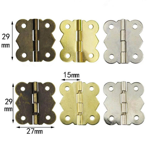 Miniature Butterfly Hinge Set For Dollhouses And Tiny Boxes Gold Silver Bronze 29mm X 27mm 10Pcs Or 20Pcs