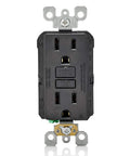 GFCI Outlet 15 Amp Self Test Non Tamper Resistant With LED Indicator Light Black GFNT1E Ground Fault Protection NEC Compliant