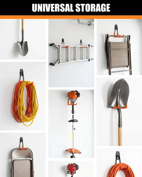 Tough As Nails Heavy Duty Garage Hooks Six Pack Wall Mounts for Hanging Bike Ladder Tools 100Lb Load Capacity Triple Welded Steel