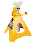 Ratchet Style Jack Stand Set For Lifting Vehicles During Maintenance Heavy Duty 6 Ton Capacity Easy Height Adjustments Yellow Durable Steel Construction For Safe Vehicle Support