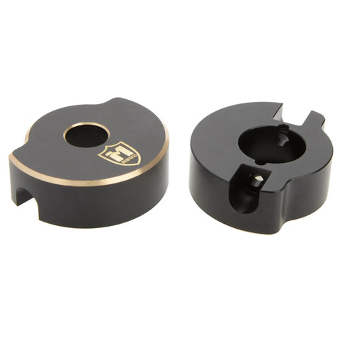 Brass Steering Knuckles With Portal Cover For 1 Tenth RC Crawler Upgrades Fits Vanquish H10 Optic Sparco Yokohama RTR, black anodized