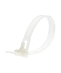 Heavy Duty 6 Inch Releasable Cable Ties In Natural Nylon Built For Everyday Grind Featuring A Rock Solid Forty Pound Grip Perfect For No Sweat Wire Organization And Pro Grade Projects Pack Of One Hundred - close-up of tie design.