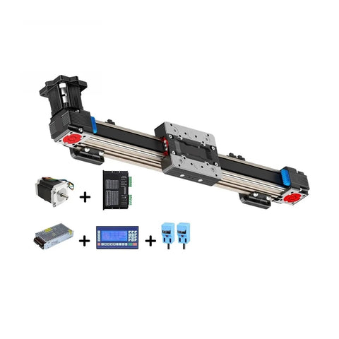 Heavy Duty Belt Drive Linear Motion Module Electric Slide Table Automation Unit With Complete Kit shown with components and 1700 mm stroke.