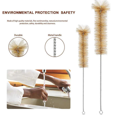 Durable metal handle cleaning brushes from Beefy Thick Glass Graduated Cylinder Set Borosilicate Glass 5ml 10ml 50ml 100ml