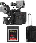 4 Axis 6K Cinema Camera Bundle Kit With 128GB Card Roller Bag LiDAR Range Finder DL Mount Hand Grips Monitor