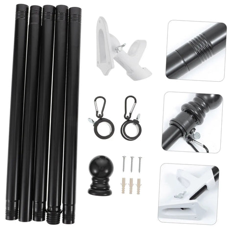 Rotating Flag Pole Kit With Sturdy Bracket For Gardens Porches And Backyards With Base All Weather Outdoor Flagpole Stand Easy Install Wind Resistant Heavy Duty Flag Display For Your Home Yard