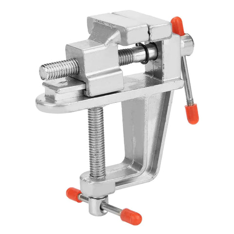 Must-Have Compact Vistreck Mini Flat Pliers Vise Clamp With 360 Degree Rotating Aluminum Alloy Table Vice Tool showing compact design and easy clamp operation.
