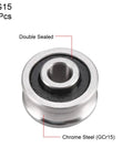 SG15 Deep U Groove Ball Track Guide Bearing 5mm X 17mm X 8mm Double Sealed Chrome Steel Bearings 5 Pack ABEC 1 Tolerance