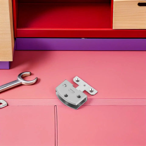 Heavy Duty Stainless Steel Bathroom Mirror Door Hinges With Wear Resistant Finish And Silent Opening, Pivot Hinges For 8-9mm Glass Doors, Built Tough For Commercial Use. stainless steel pivot hinge on pink surface