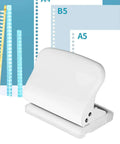 Manual 10 Hole Punch for Loose Leaf Paper A4 to A6 and B5 Sizes, 10 Sheets Capacity, Sturdy Metal Body with Flip Tray