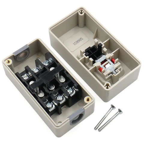 Open view of Heavy Duty 3 Phase On Off Push Button Switch With Self Locking Power For 380V And 220V 30A Motors Pumps And CNC Machines