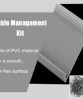 Grey U Shaped PVC Cable Raceway And Wire Management Trunk Kit Featuring An Open Slot for cord concealment, showing smooth surface.