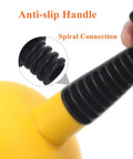 Close-up of Compact Mini Sink Plunger With Short Handle that Slams Down Grease and Food Clogs Instantly, showcasing anti-slip handle.