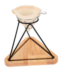 Heavy Duty Reusable Stainless Steel Coffee Filter Holder With Secure Drip Rack And Premium Filter Cloth Set For A Smooth Daily Grind Setup At Home Or Office on wooden base
