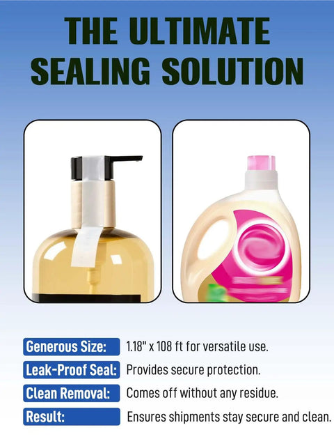 Image showing No Spill Leakproof Bottle Sealing Tape 1.18In By 108Ft used on pump bottle and detergent bottle to prevent leaks.