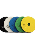 Durable 4 Inch Turbo Segment Grinding Disc With Sintered Metal Bond For Concrete Stone Surfaces Dry Wet Polishing Wheel Grit 100 to smooth rough edges fast, featuring various grit polishing pads.