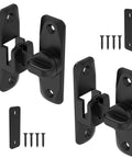 Heavy Duty 90 And 180 Degree Barn Door Locks And Latches Aluminum Sliding Door Latch Kit For Barn Bathroom Cabinet Garden Black 2 Pack