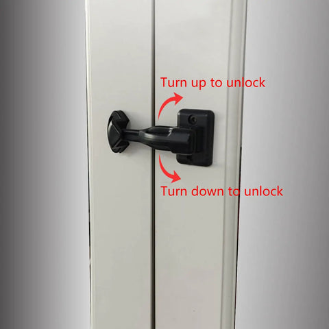 T-Shaped Car Door Holder Retainer Baggage Catch Latches Keep Doors Open Secure For Motorhomes Cars And Yachts With Easy Nylon ABS Installation No Tools Needed, showing unlocking mechanism.
