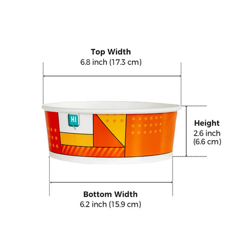 Induction Safe Paper Bowls For Ramen Machines 300 Pack Leak Resistant And Heat Resistant dimensions illustration