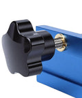 Close-up of adjustable knob on the Premium Pocket Hole Jig Kit Featuring Adjustable 15 Degree Drill Guide And Dual Scale Slider.
