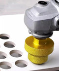 Diamond Core Stepped Pagoda Drill Bit M10 Thread For Metal And Granite Three Size Hole Opener used on white surface