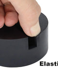 Close-up of elastic Heavy Duty Rubber Jack Pad With Anti Slip Rail Adapter Universal Car Lift Support Block Protects Undercarriage Jack Points Durable Wear Resistant Ideal For Most Cars Like Honda Toyota Nissan Hyundai Mazda And More.