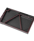 Built Different Carbon Fiber And Steel Multitask Screw Tray For Rc Crawlers Featuring Magnetic Gasket Nut Organizer Upgraded Modify Repair Tool Accessory Kit, carbon fiber tray with compartment design.