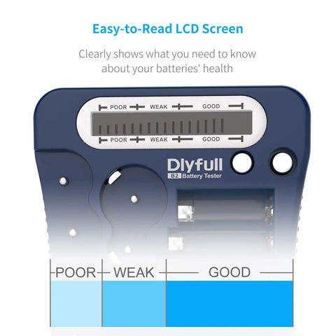 Universal Battery Checker With LCD Display No Brainer Power Health Readout showing poor weak good levels