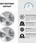 Two Pack CR2032 Key Fob Batteries For Lexus Remote Replacement Kit With OEM Quality Cells Fits RX IS NX UX ES GX RC GS LS RX350 NX300 RX450h NX200t ES350h image