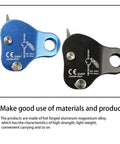Blue and black Beefy Aluminum Climbing Rope Grab Self Locking Safety Ascender for 8 to 13mm rope, 100kg capacity.
